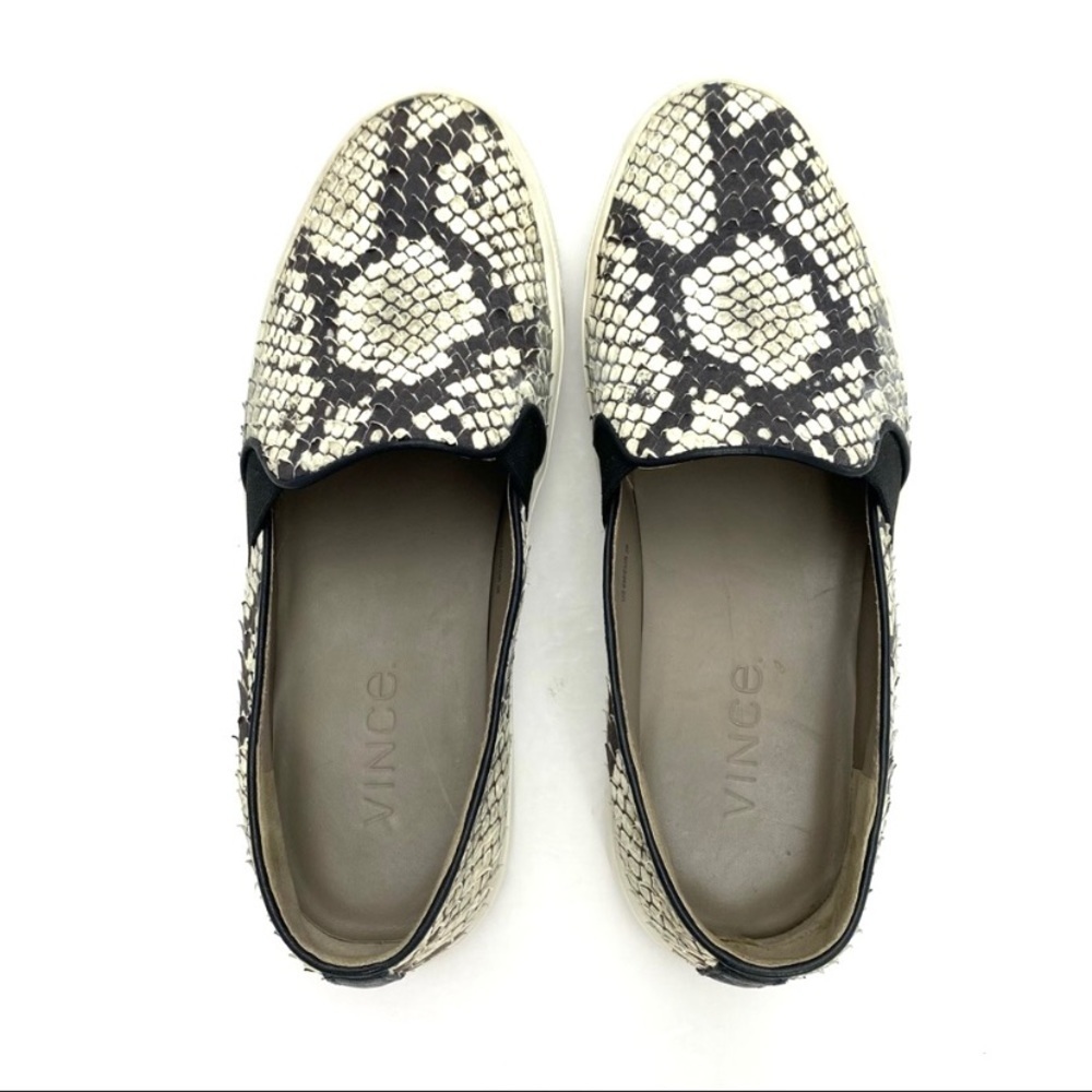 Vince Python Snakeskin Leather Slip On Shoes - image 7